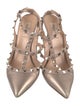 Valentino Rockstud Accents Leather T-Strap Pumps