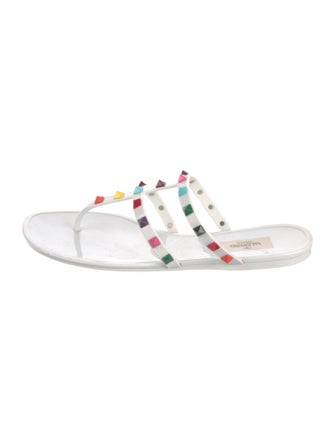 Valentino Rockstud Accents Rubber Slides