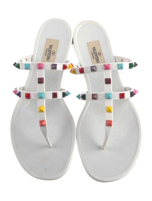 Valentino Rockstud Accents Rubber Slides