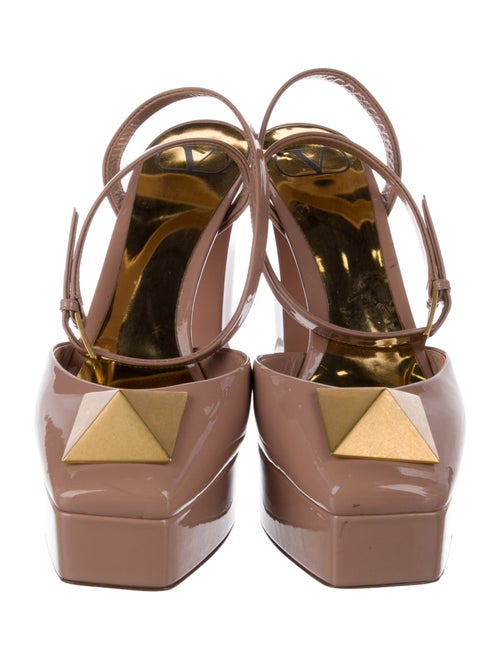 Valentino Patent Leather Studded Accents D'Orsay Pumps