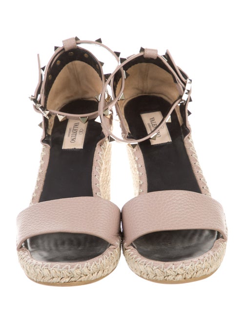 Valentino Rockstud Accents Leather Espadrilles
