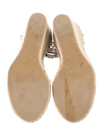 Valentino Rockstud Accents Leather Espadrilles