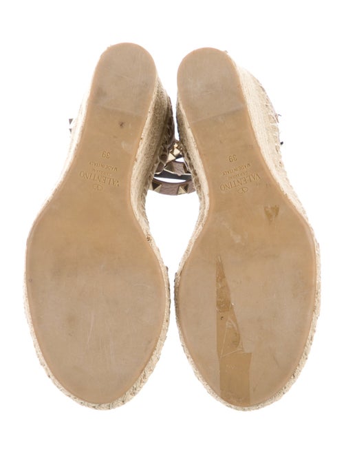 Valentino Rockstud Accents Leather Espadrilles