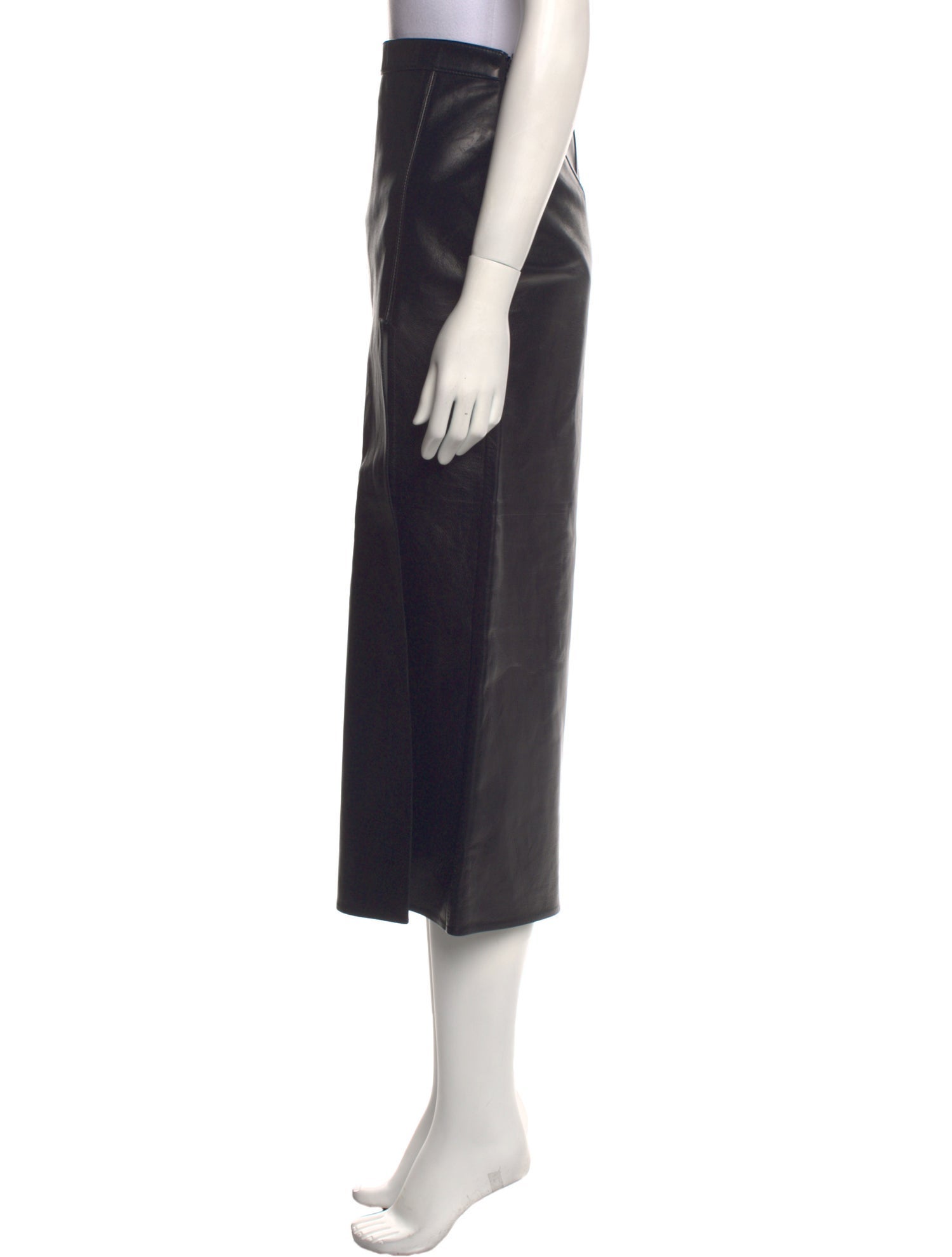 Valentino Leather Midi Length Skirt