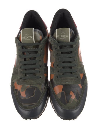 Valentino Leather Colorblock Pattern Sneakers