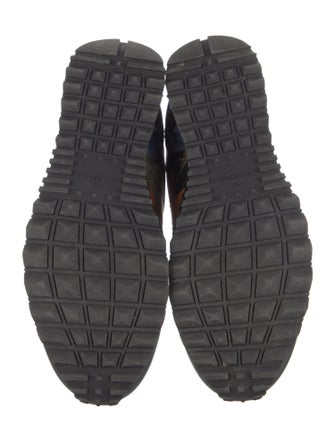 Valentino Leather Colorblock Pattern Sneakers