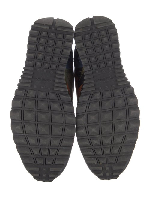 Valentino Leather Colorblock Pattern Sneakers