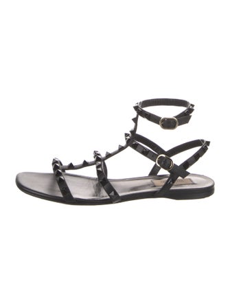 Valentino Rockstud Accents Leather Gladiator Sandals