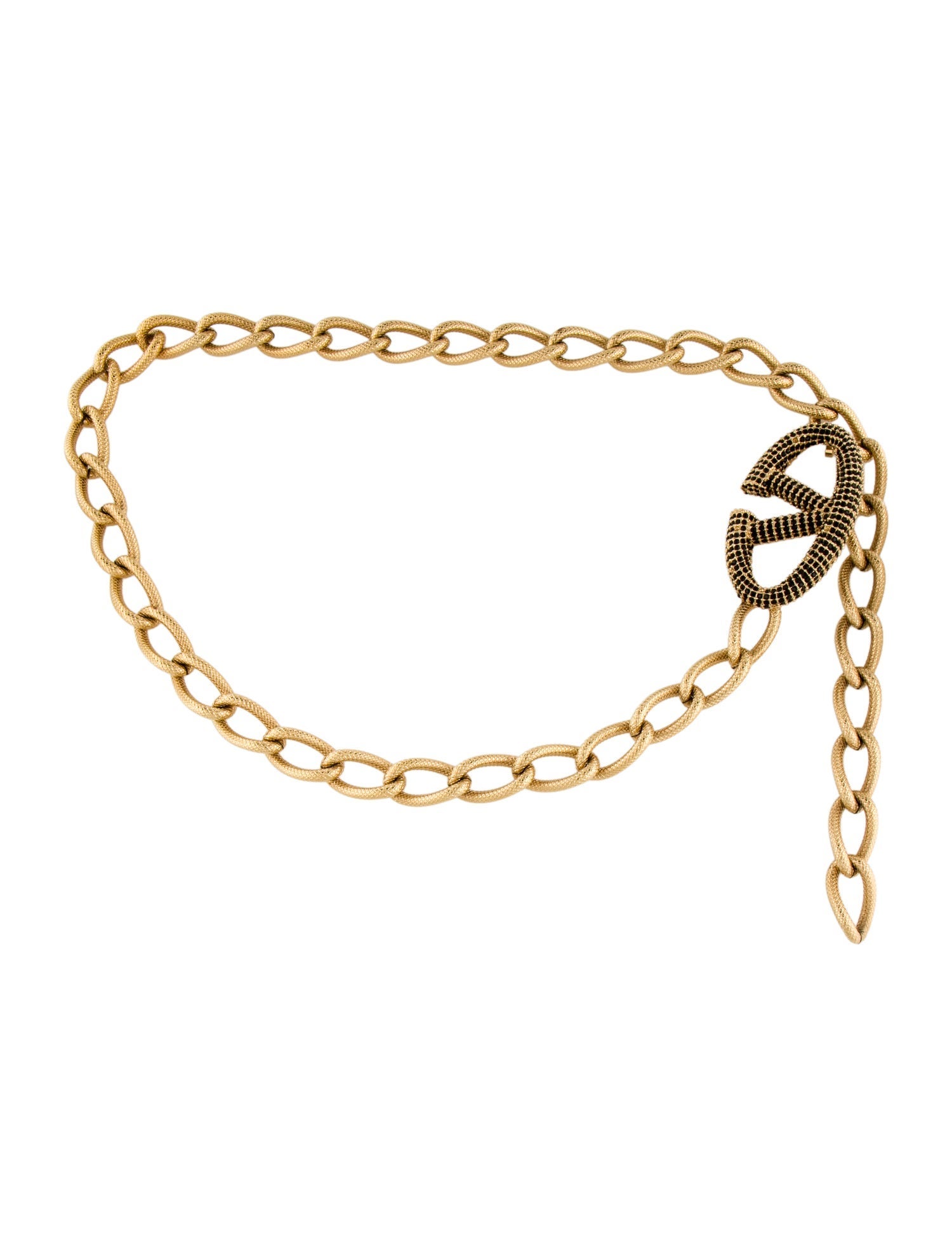 Valentino Wide Metal Chain-Link Belt