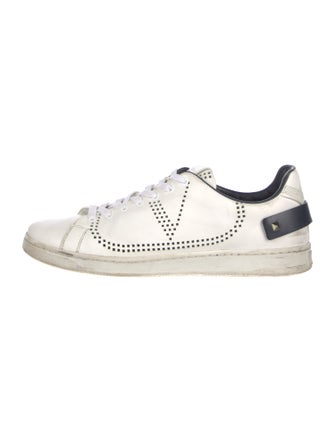 Valentino Rockstud Accents Leather Sneakers