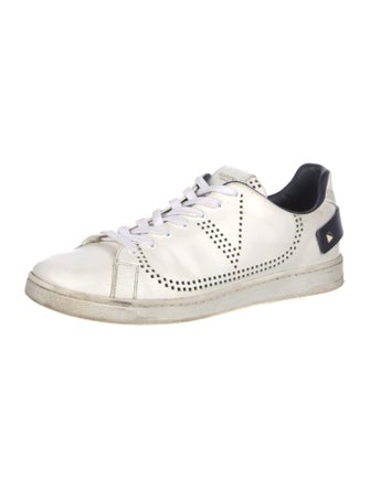 Valentino Rockstud Accents Leather Sneakers