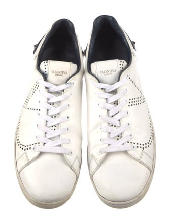 Valentino Rockstud Accents Leather Sneakers