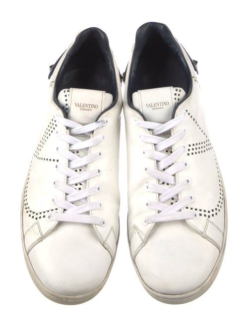 Valentino Rockstud Accents Leather Sneakers