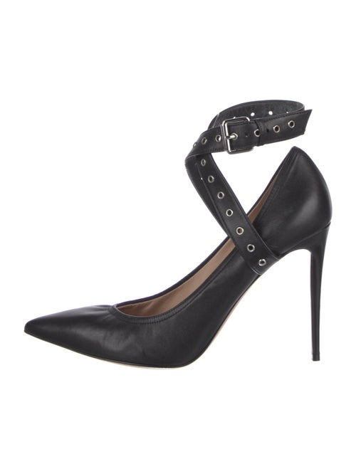 Valentino Leather Eyelet Trim Pumps