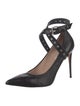 Valentino Leather Eyelet Trim Pumps