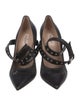 Valentino Leather Eyelet Trim Pumps