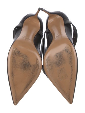 Valentino Leather Eyelet Trim Pumps