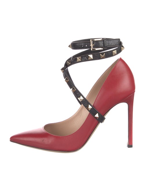 Valentino Rockstud Accents Leather Pumps