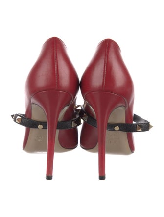Valentino Rockstud Accents Leather Pumps