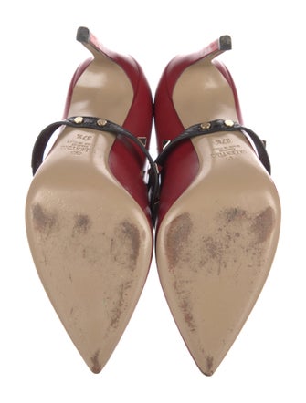 Valentino Rockstud Accents Leather Pumps
