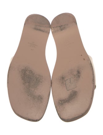 Valentino Leather Cutout Accent Slides