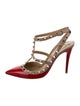 Valentino Patent Leather Studded Accents T-Strap Pumps