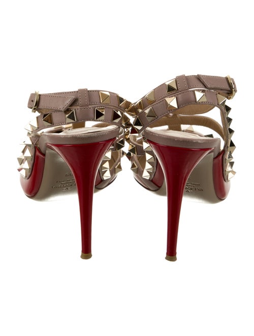 Valentino Patent Leather Studded Accents T-Strap Pumps