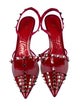 Valentino Rockstud Accents Patent Leather Slingback Pumps