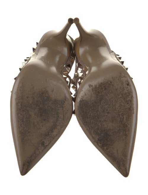 Valentino Patent Leather Studded Accents T-Strap Pumps