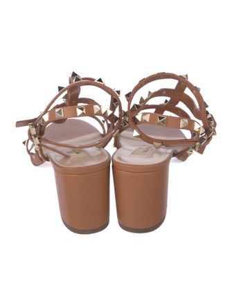 Valentino Rockstud Accents Leather Gladiator Sandals