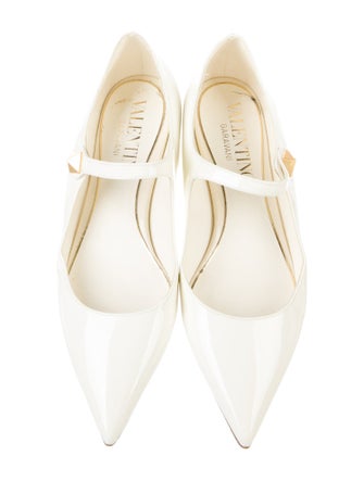 Valentino Rockstud Accents Patent Leather Mary Jane Flats