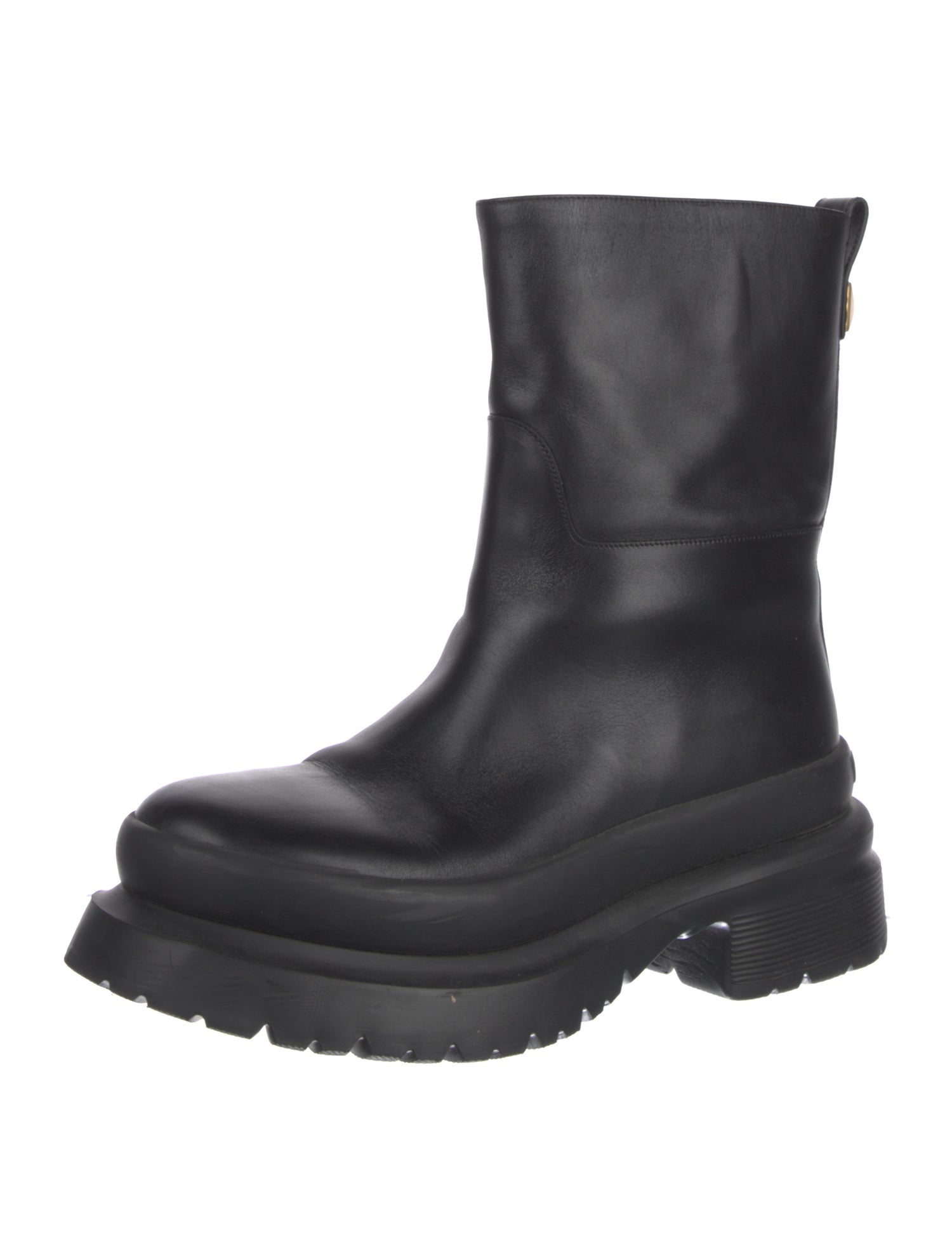 Valentino Leather Studded Accents Rain Boots