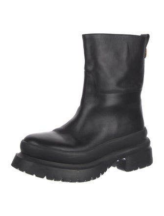 Valentino Leather Studded Accents Rain Boots