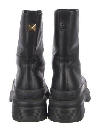 Valentino Leather Studded Accents Rain Boots