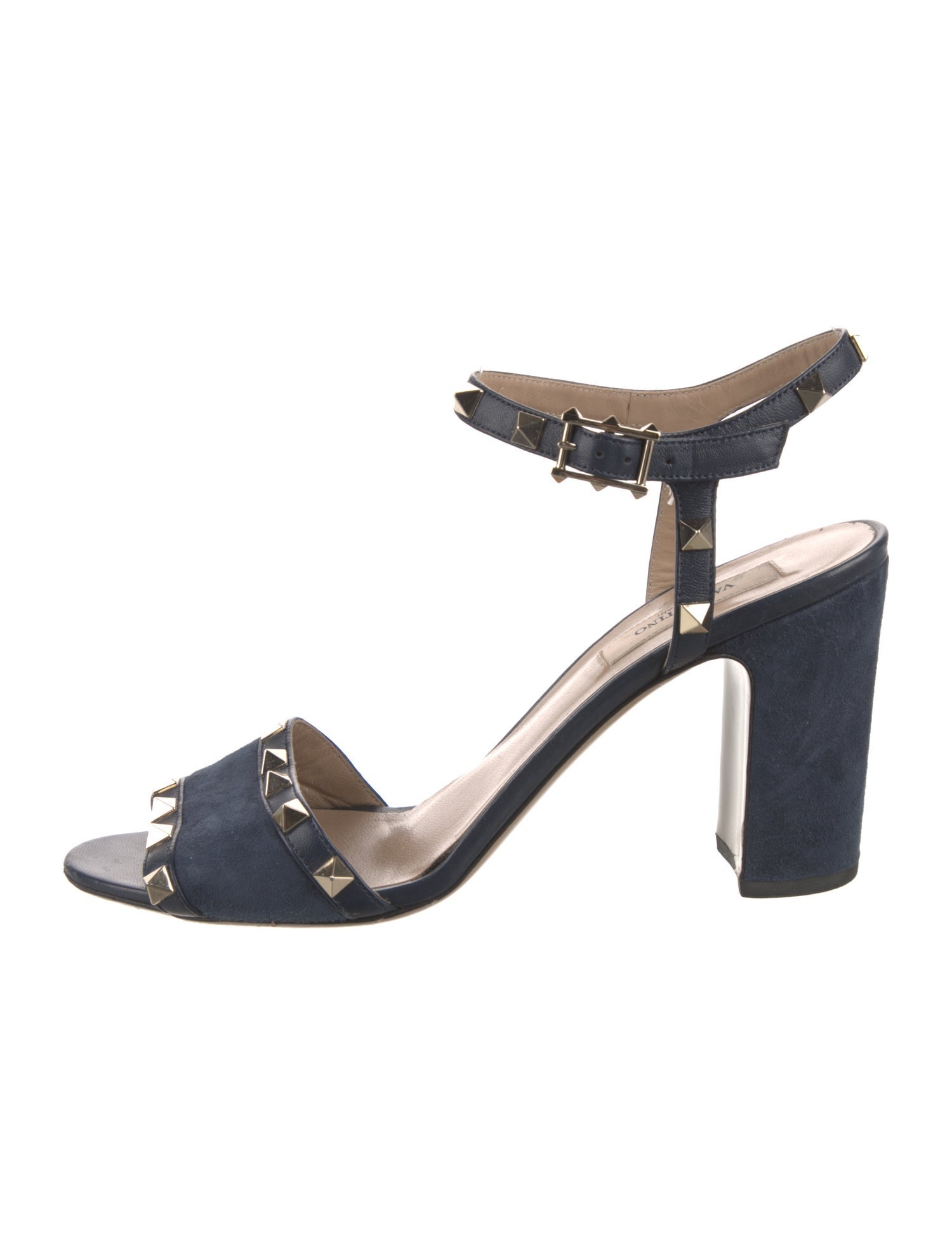 Valentino Rockstud Accents Suede Sandals
