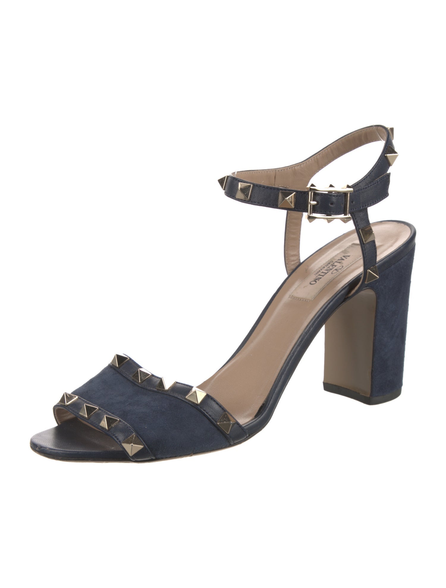 Valentino Rockstud Accents Suede Sandals