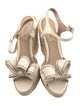 Valentino Leather Bow Accents Slingback Pumps