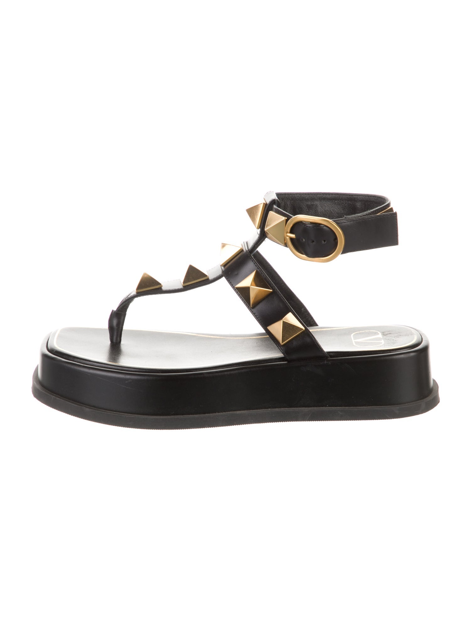 Valentino Rockstud Accents Leather Sandals