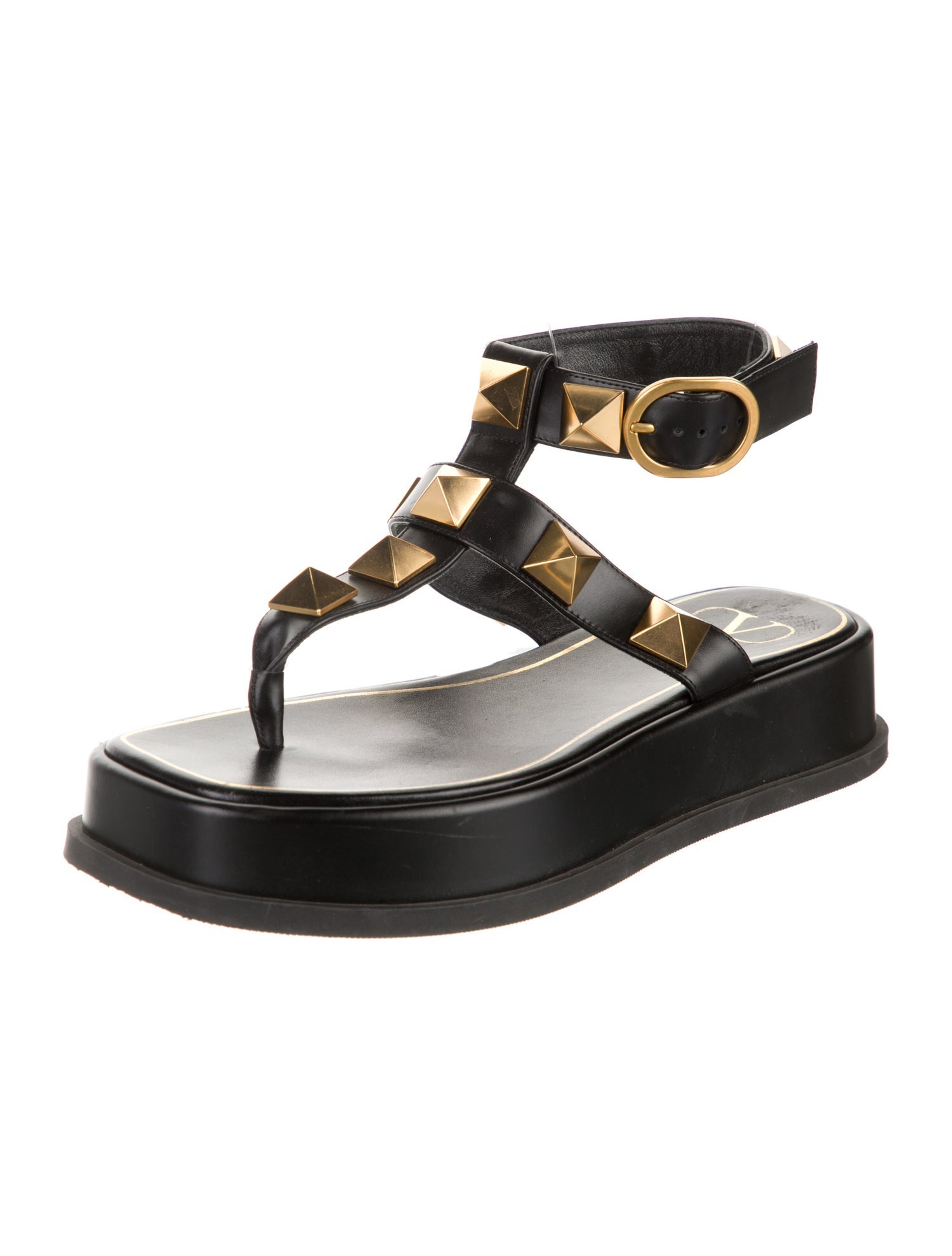 Valentino Rockstud Accents Leather Sandals