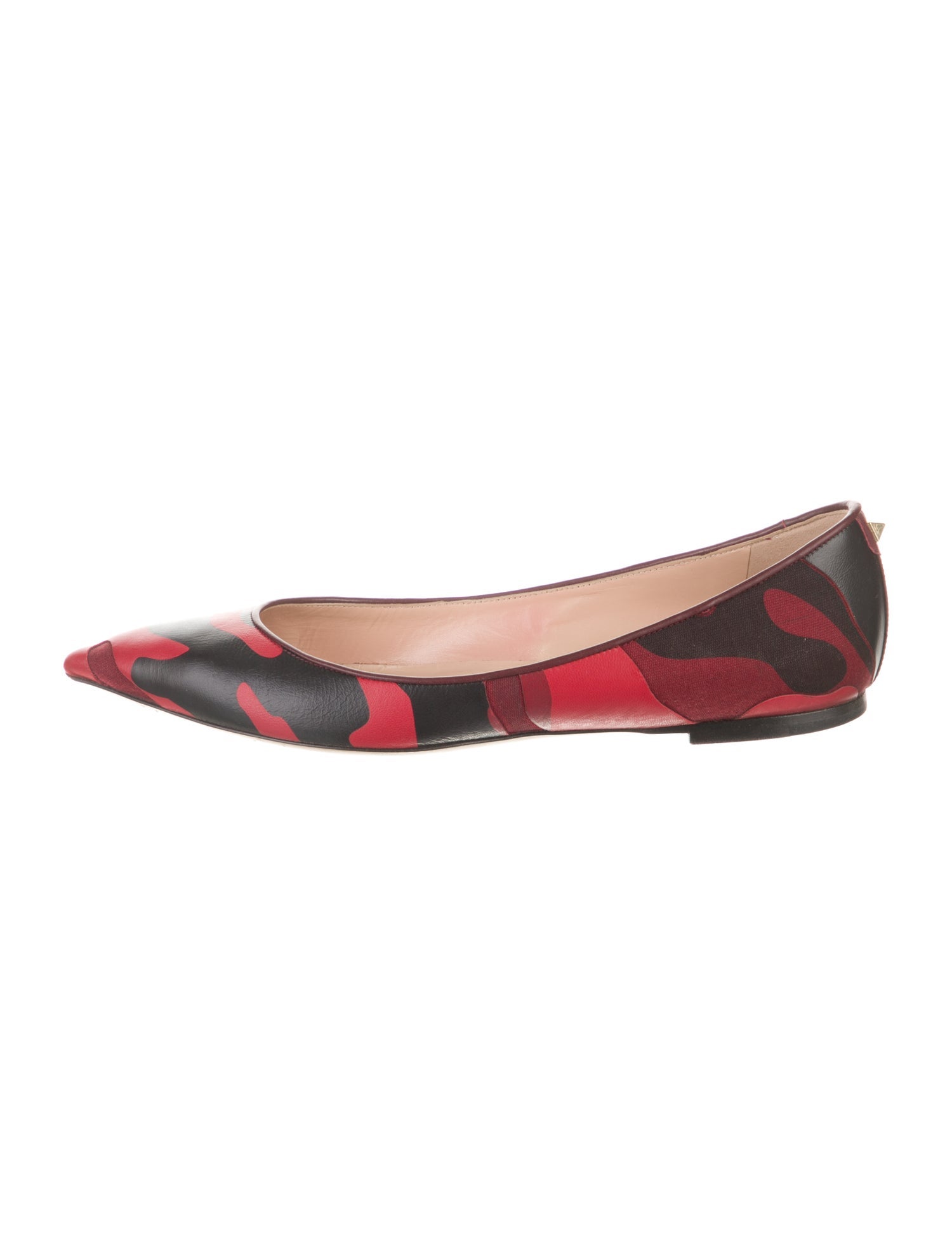 Valentino Rockstud Accents Leather Ballet Flats