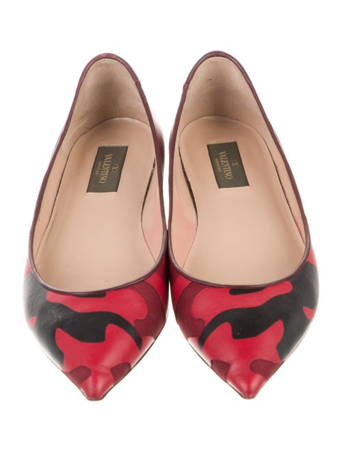 Valentino Rockstud Accents Leather Ballet Flats
