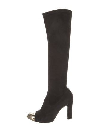 Valentino Suede Studded Accents Sock Boots