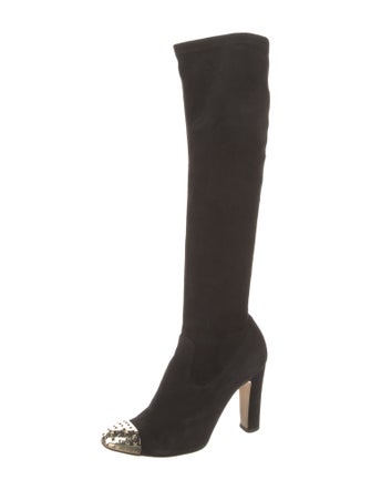 Valentino Suede Studded Accents Sock Boots