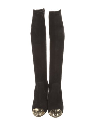 Valentino Suede Studded Accents Sock Boots