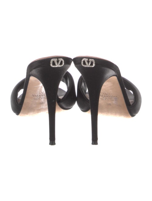 Valentino Satin Crystal Embellishments Slides