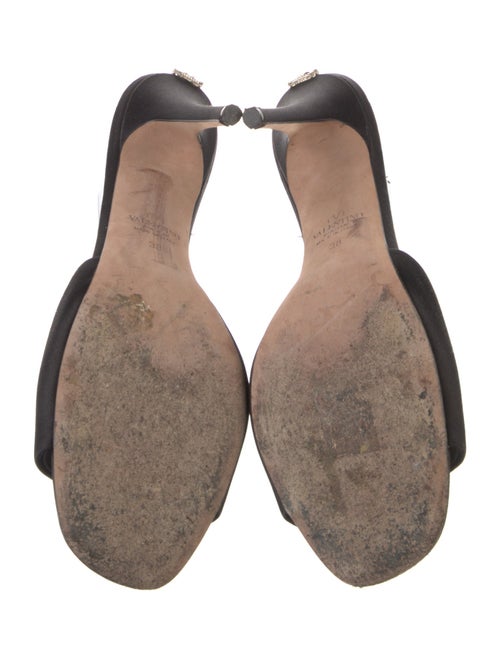 Valentino Satin Crystal Embellishments Slides