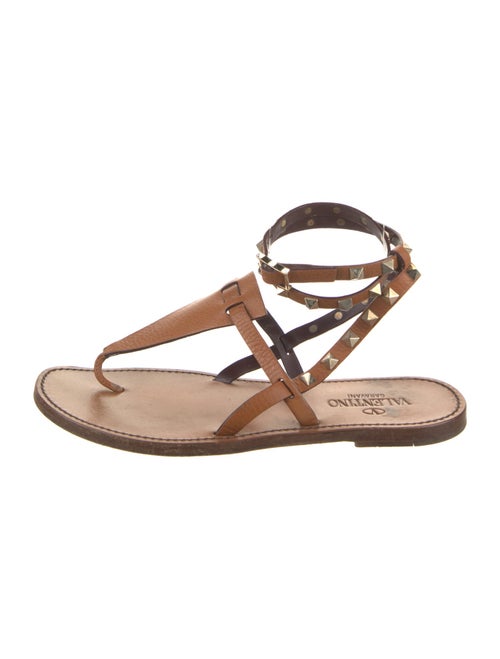 Valentino Rockstud Accents Leather Gladiator Sandals