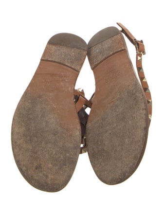 Valentino Rockstud Accents Leather Gladiator Sandals