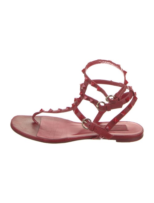 Valentino Rockstud Accents Leather Gladiator Sandals