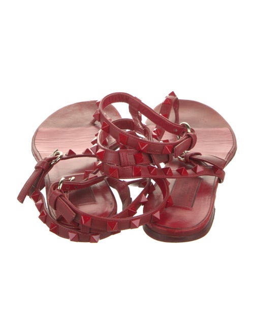 Valentino Rockstud Accents Leather Gladiator Sandals